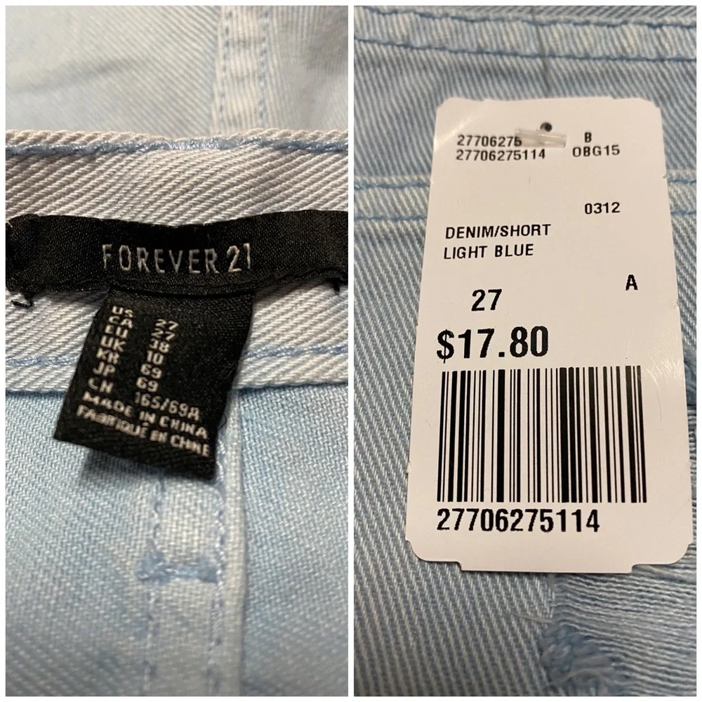 Forever 21 Jean Shorts Women’s 27 Casual Denim Distressed High Rise Button Fly